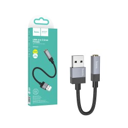 Cabo Adaptador de Áudio Hoco UPA32D Clever USB-A to 3,5mm 1,5cm Preto